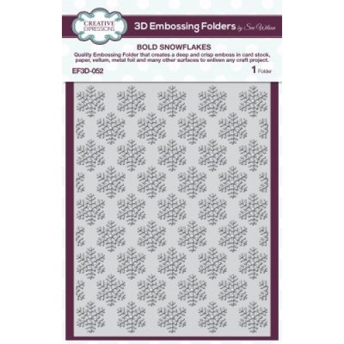 Bold Snowflakes - 3D Embossing folder EF3d-052